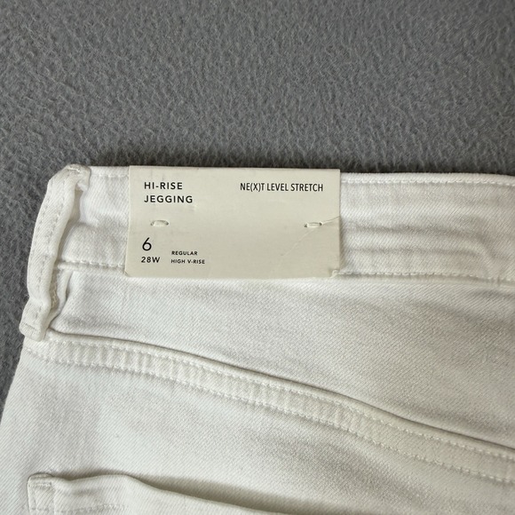 American Eagle Hi-Rise Jeggings Womens Jeans 6 White Next Level Stretch Raw Hem - Picture 3 of 10